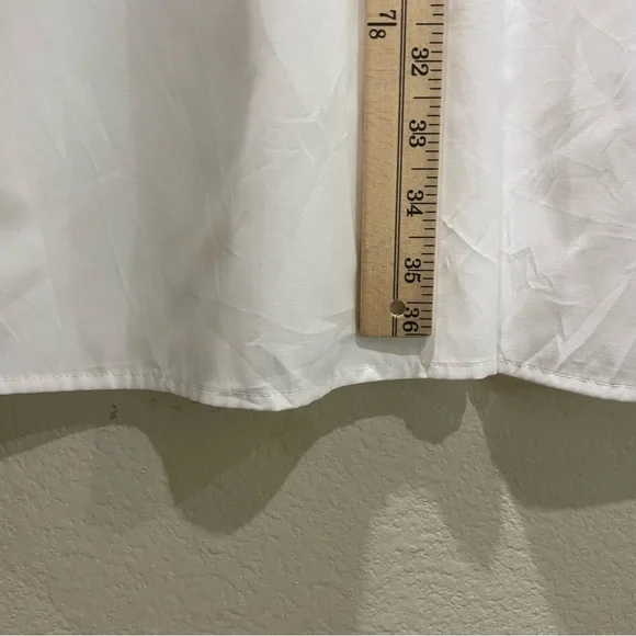 NWT Brochu Walker Havana Mini Dress White Tiered Puff Sleeve Button Front Large - Picture 15 of 16